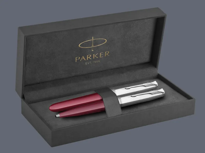Zestaw Pióro wieczne + Długopis Parker 51 Burgund CT | Stalówka F - 2123496_2123498 + BOX Premium