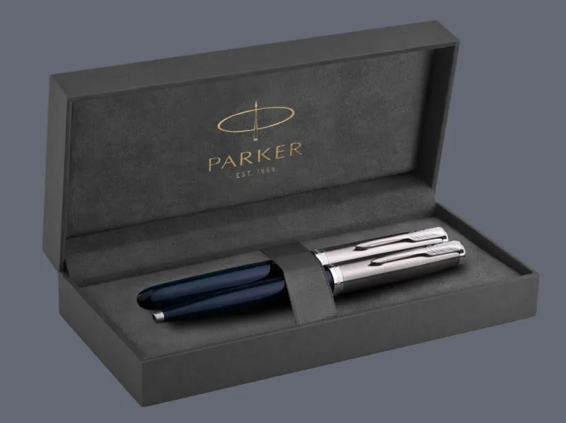 Zestaw Pióro wieczne + Długopis Parker 51 Midnight Blue CT | Stalówka F - 2123501_2123503 + BOX Premium
