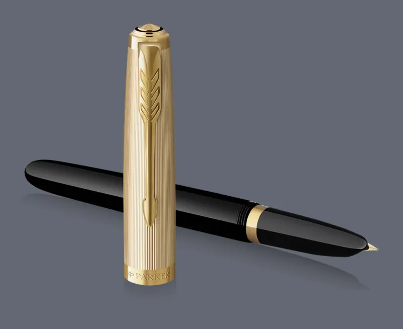 Pióro wieczne Parker 51 Deluxe Black GT | Stalówka F/18k - 2123511