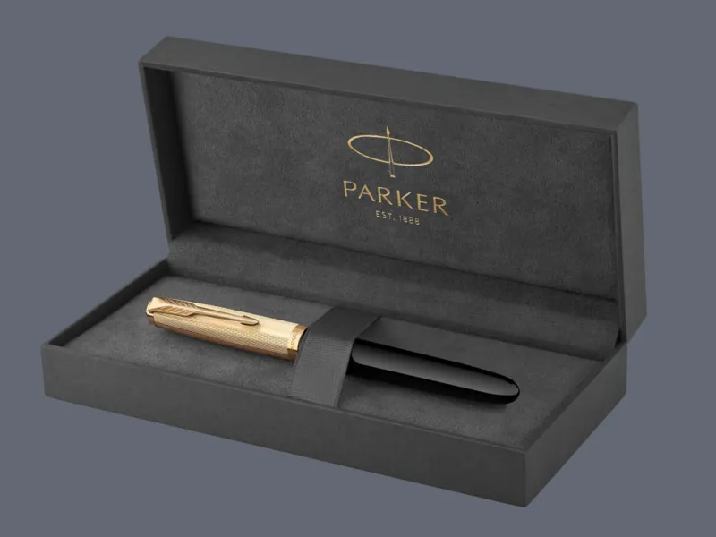 Pióro wieczne Parker 51 Deluxe Black GT | Stalówka F/18k - 2123511 + BOX Premium
