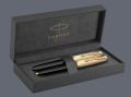 Zestaw Pióro wieczne + Długopis Parker 51 Deluxe Black GT | Stalówka F - 2123511_2123513 + BOX Premium