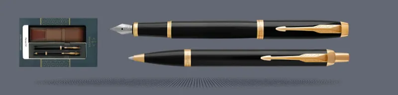 Pióro + Długopis Parker IM Czarny GT + Etui Kolor - 2093216
