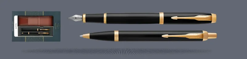 Pióro + Długopis Parker IM Czarny GT + Etui Kolor - 2093216