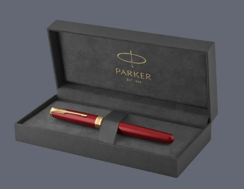 Pióro wieczne Parker Sonnet Core Czerwony Satynowy Lakier GT | Stalówka F - 1931473 + BOX Premium