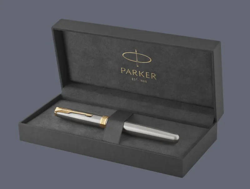 Pióro wieczne Parker Sonnet Core Satynowa Stal GT | Stalówka M - 1931505 + BOX Premium
