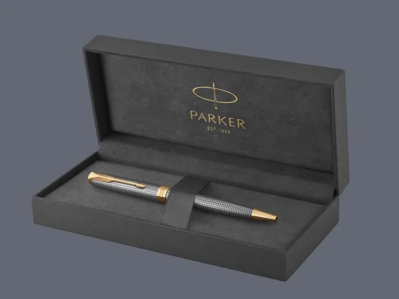Długopis Parker Sonnet Premium Chiselled Silver GT - 1931492 + BOX Premium