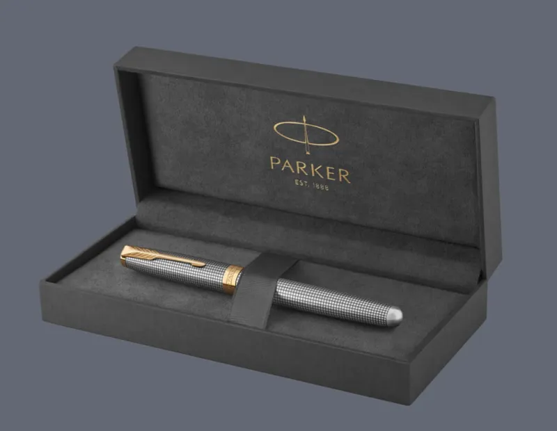 Pióro wieczne Parker Sonnet Premium Chiselled Silver GT | Stalówka F/18k - 1931489 + BOX Premium