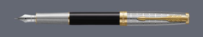 Pióro wieczne Parker Sonnet Premium Metal & Black GT | Stalówka F/18k - 2119784