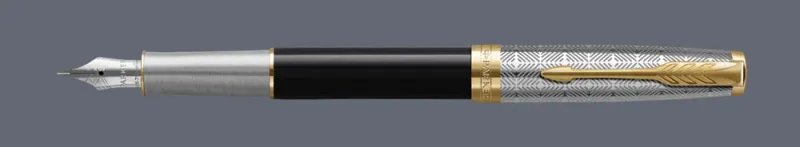 Pióro wieczne Parker Sonnet Premium Metal & Black GT | Stalówka F/18k - 2119784