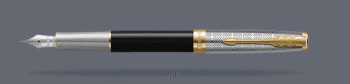 Pióro wieczne Parker Sonnet Premium Metal & Black GT | Stalówka F/18k - 2119784