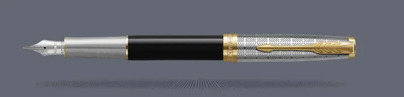Pióro wieczne Parker Sonnet Premium Metal & Black GT | Stalówka F/18k - 2119784