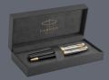 Zestaw Pióro wieczne + Długopis Parker Sonnet Premium Metal & Black GT | Stalówka F/18k - 2119784_2119787 + BOX Premium