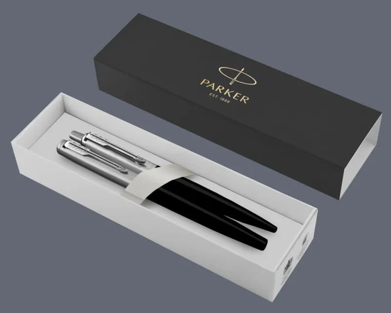 Zestaw Piśmienny Parker Pióro wieczne + Długopis Jotter Originals Czarny CT | Stalówka M - 2096430_2096873 + BOX Standard