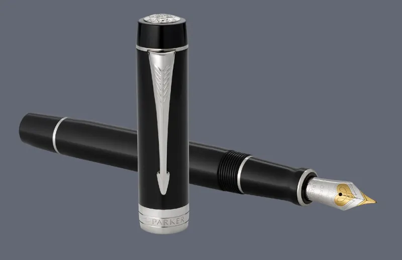 Pióro wieczne Parker Duofold Classic Centennial Czarny Akryl CT | Stalówka M/18 - 1931366