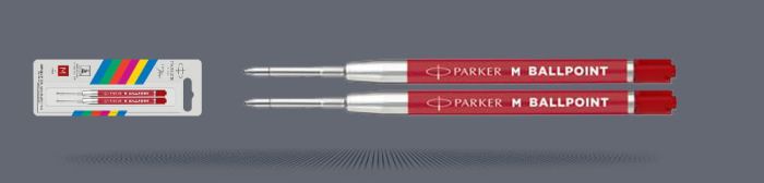 Wkłady do długopisu Parker Economy QUINKflow Czerwone (2 szt.) | Końcówka M - 2166545