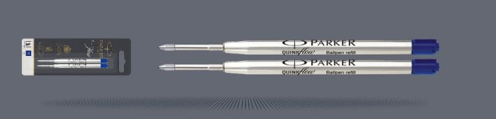 Wkłady do długopisu Parker QUINKflow Niebieskie (2 szt.) | Końcówka M - 1950373