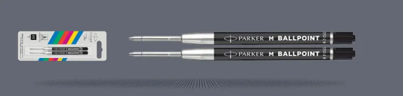 Wkłady do długopisu Parker Economy QUINKflow Czarne (2 szt.) | Końcówka M - 2166543