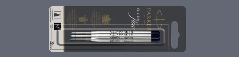 Wkłady do długopisu Parker QUINKflow Czarne (3 szt.) | Końcówka M - 2119151