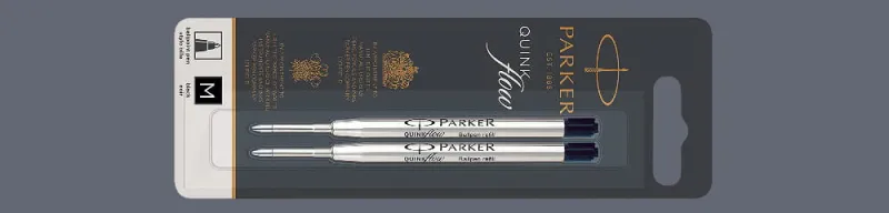 Wkłady do długopisu Parker QUINKflow Czarne (2 szt.) | Końcówka M - 1950372