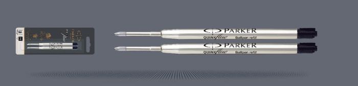 Wkłady do długopisu Parker QUINKflow Czarne (2 szt.) | Końcówka M - 1950372