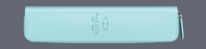 Etui Parker pastelowe niebieskie zamykane na suwak - 2186243