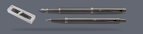 Zestaw Pióro wieczne + Długopis Parker IM Professionals Monochrome Bronze | Stalówka F - 2172958_2172961