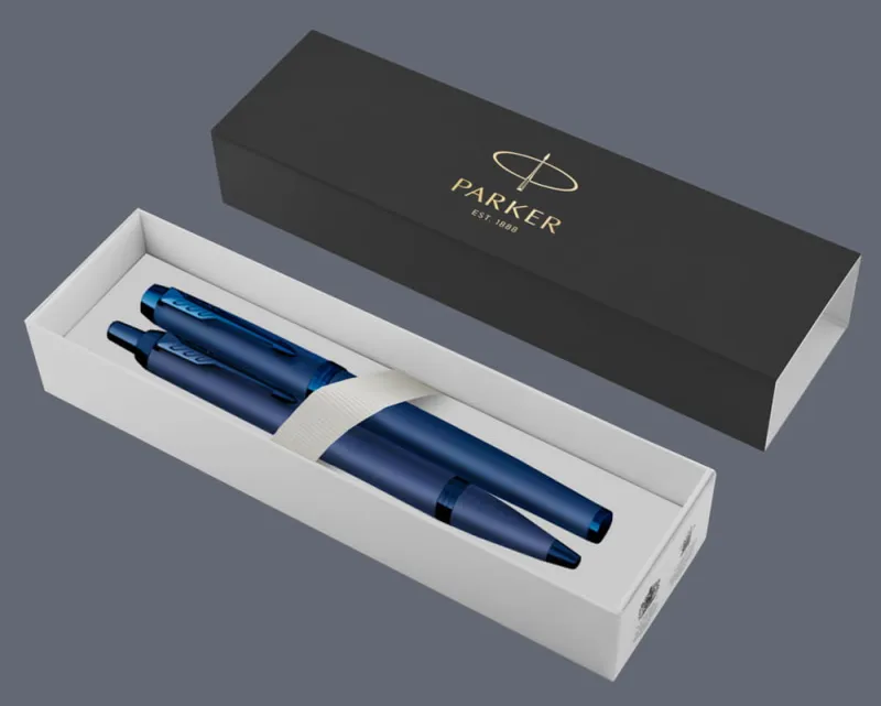 Zestaw Pióro wieczne + Długopis Parker IM Professionals Monochrome Blue | Stalówka F - 2172963_2172966 + BOX Standard