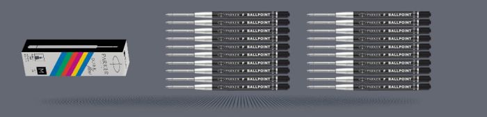 Wkłady do długopisu Parker Economy QUINKflow Czarne (20 szt.) | Końcówka M - 2168602
