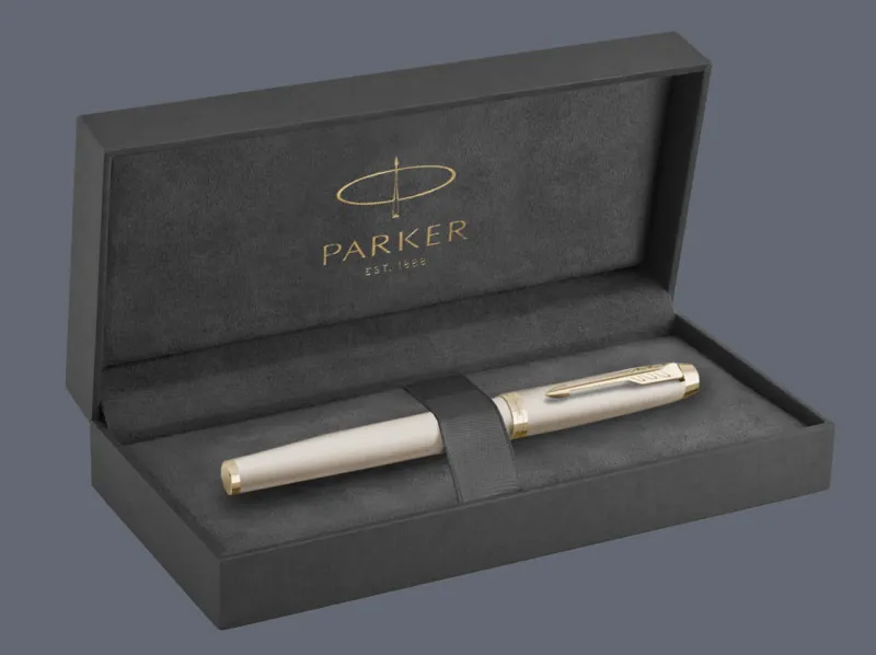 Zestaw Pióro wieczne Parker IM Professionals Monochrome Champagne + Premium Box | Stalówka F -2172953