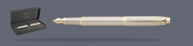 Zestaw Pióro wieczne Parker IM Professionals Monochrome Champagne + Premium Box | Stalówka F -2172953