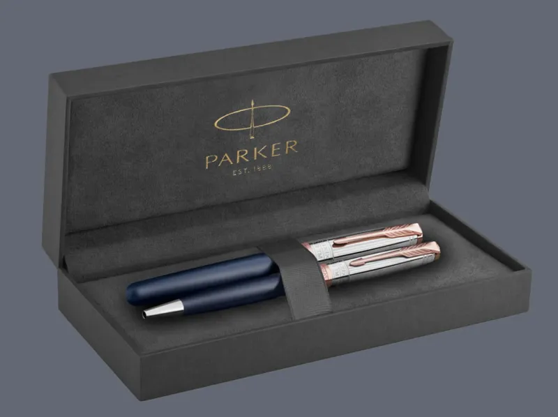 Zestaw Pióro wieczne + Długopis Parker Sonnet Mt. Fuji 2023 PGT | Stalówka F/18k - 2191652_2191655 + BOX Premium