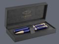 Zestaw Pióro wieczne + Długopis Parker Ingenuity Niebieski GT | Stalówka F + BOX Premium