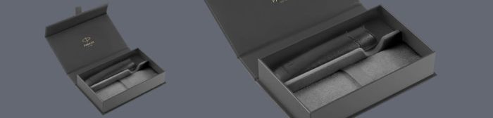 Pudełko Prezentowe Parker + Etui Skóra Eko czarne typu sleeve - na jeden instrument piśmienny - 2195848