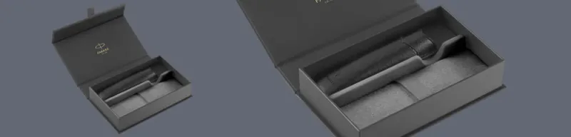 Pudełko Prezentowe Parker + Etui Skóra Eko czarne typu sleeve - na jeden instrument piśmienny - 2195848