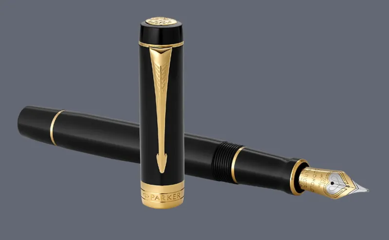 Pióro wieczne Parker Duofold Classic Centennial Czarny Akryl GT | Stalówka M/18 - 1931382