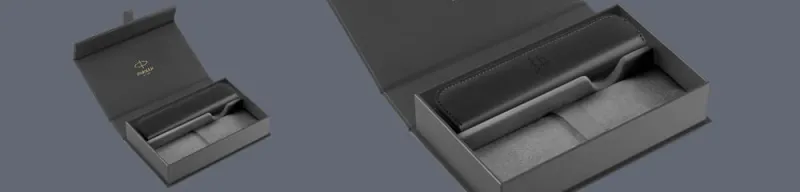 Pudełko Prezentowe Parker + Etui Skóra Eko czarne na suwak - 2195848_2216950