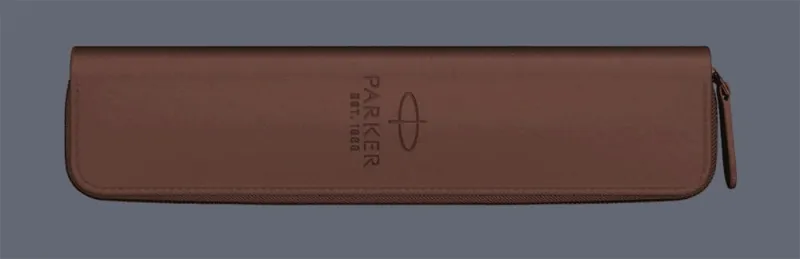 Pudełko Prezentowe Parker + Etui Skóra Eko brązowe na suwak - 2195848_2217022