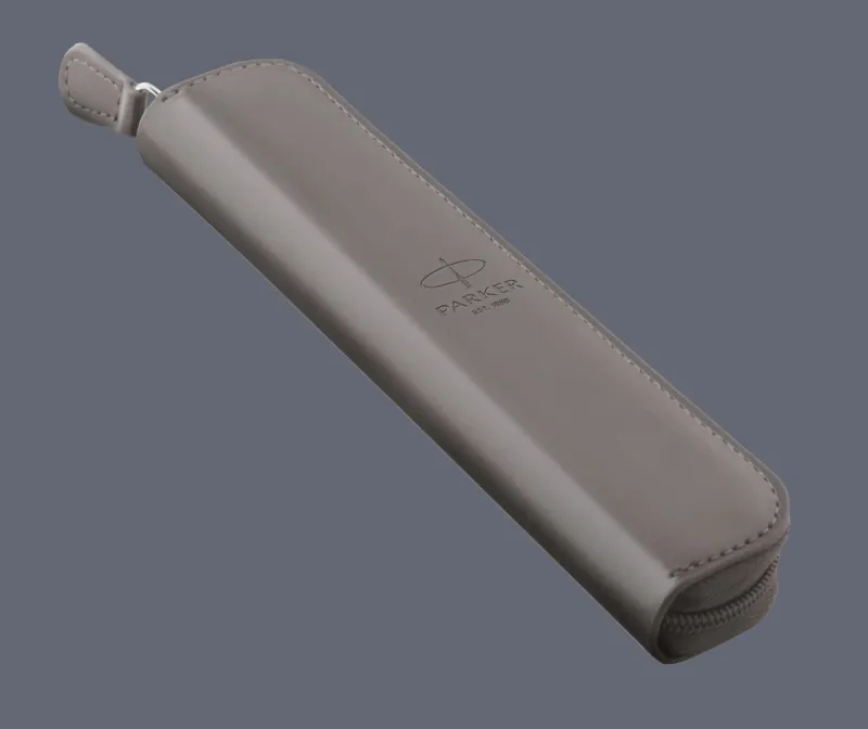 Pudełko Prezentowe Parker + Etui Skóra Eko szare na suwak - 2195848_2217021
