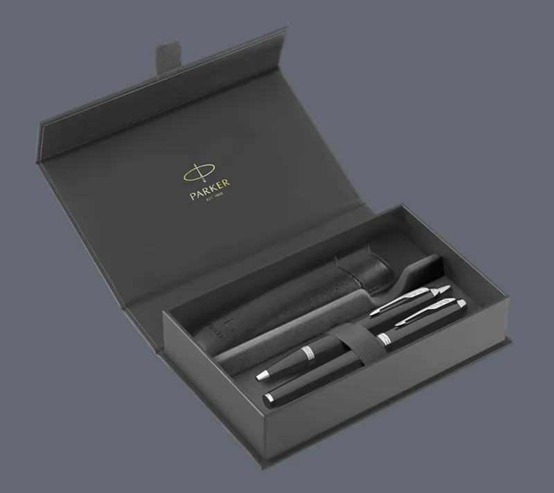 Zestaw Pióro wieczne + Długopis Parker IM Core Czarny CT + Etui + Premium Box