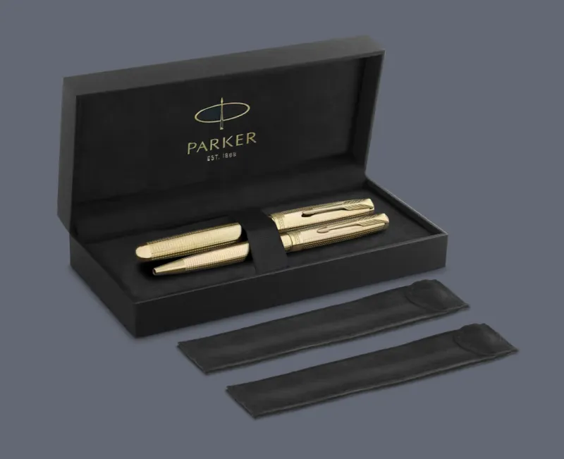 Zestaw Pióro wieczne + Długopis Parker Sonnet Premium Ciselé GT | Stalówka F/18k - 2209265_2209267