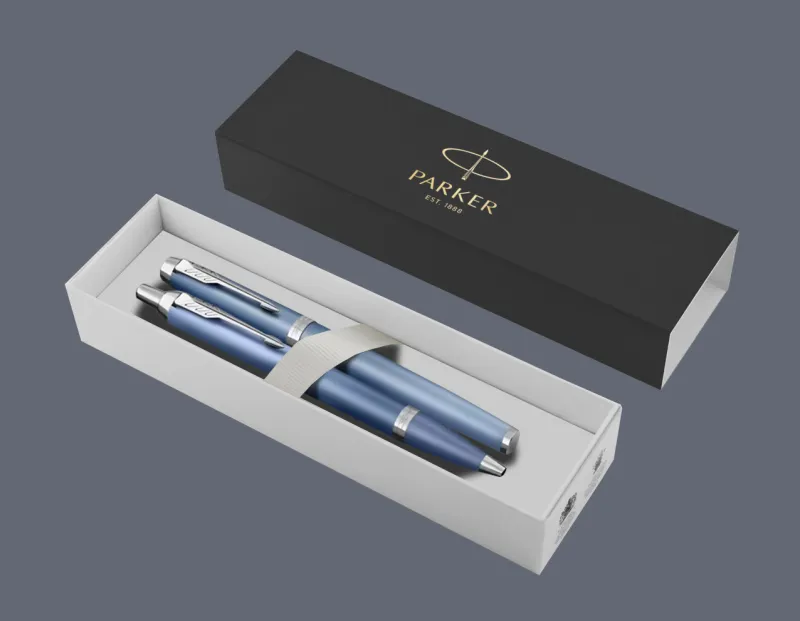 Zestaw Pióro wieczne + Długopis Parker IM Rituals Blue CT | Stalówka F - 2203904_2203906