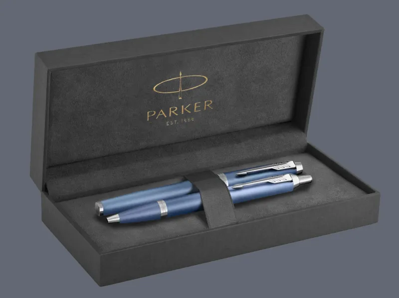 Zestaw Pióro wieczne + Długopis Parker IM Rituals Rituals Blue CT + Premium Box | Stalówka F - 2203904_2203906