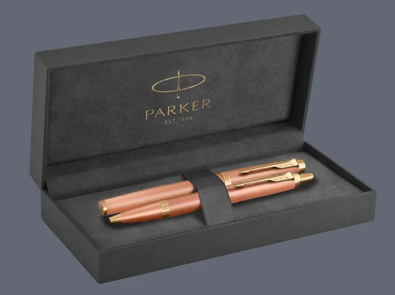 Pióro wieczne + Długopis Parker IM Rituals Orange GT + Premium Box | Stalówka F - 2203900_2203902