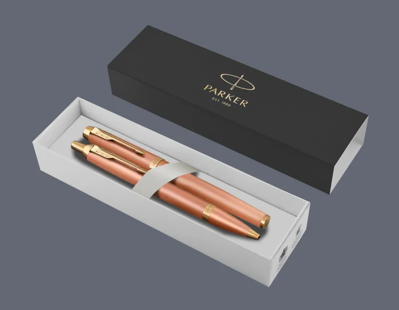 Zestaw Pióro wieczne + Długopis Parker IM Rituals Orange GT | Stalówka F - 2203900_2203902