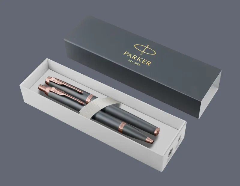 Zestaw Pióro wieczne + Długopis Parker IM Rituals Turquoise Slate PVD | Stalówka F - 2235422_2235424