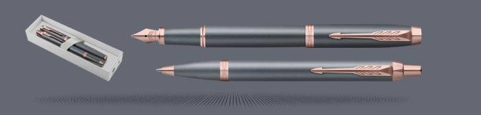 Zestaw Pióro wieczne + Długopis Parker IM Rituals Turquoise Slate PVD | Stalówka F - 2235422_2235424