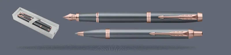 Zestaw Pióro wieczne + Długopis Parker IM Rituals Turquoise Slate PVD | Stalówka F - 2235422_2235424