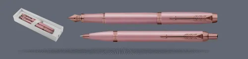 Zestaw Pióro wieczne + Długopis Parker IM Rituals Mauve PVD | Stalówka F - 2235414_2235416