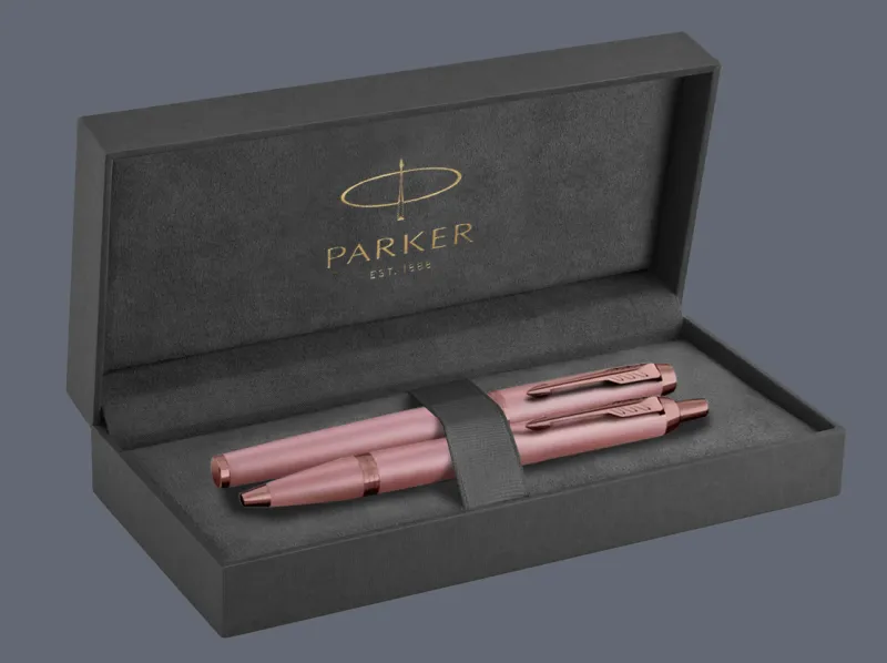 Pióro wieczne + Długopis Parker IM Rituals Mauve PVD + Premium Box | Stalówka F - 2235414_2235416