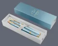 Zestaw Pióro wieczne + Długopis Parker IM Rituals Turquoise Green GT | Stalówka F - 2203892_2203894 + BOX Standard
